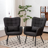 Modern Accent Arm Chair High Back With Metal Legs And Soft Padded
