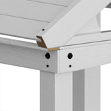 Outdoor Wooden Playhouse With Bench And Door - White