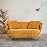 Loveseat Sofa, Upholstered Couch With Metal Legs