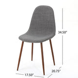 Modern Minimalist Fabric Dining Chair With Iron Legs