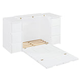 Murphy Bed With Drawers, Cabinets, And USB Ports