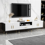 Modern TV Stand With 2 Cabinets & Open Compartments, Entertainment Center For Tvs Up To 80''
