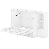 Murphy Bed With Shelves, Drawers And USB Ports