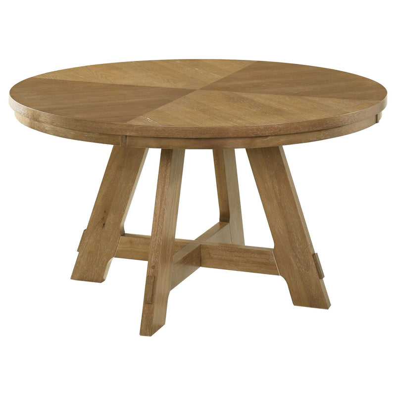 Kent - Round Dining Table - Brown Oak