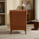 Wide Modern Accent Chair With Wood Legs For Living Room
