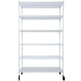 6 Tier 6000Lbs Capacity Nsf Metal Shelf Wire Shelving Unit, Heavy Duty Adjustable Storage Rack With Wheels & Shelf Liners For Commercial Grade Utility Steel Storage Rack