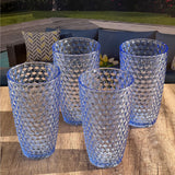 Leading Ware Diamond Cut Acrylic Drinking Glasses (Set of 4)