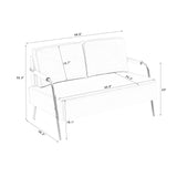 Small Sofa Seater Pet Friendly Fabric Upholstered Loveseat 2-Seater Couch With Removable Back Cushion And Metal Leg, Modern Couches For Small Spaces Living Room, Bedroom, Apartment