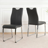 Modern Upholstered Dining Chair Electroplated Metal Legs (Set of 2)