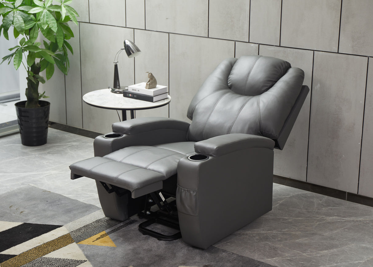 Modern Recliner Chair With Cup Holders, Remote Control