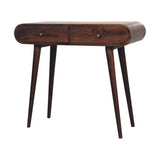 Curved Edge Console Table - Walnut