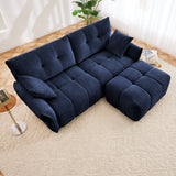 Elegant Sofa Set With Ottoman And Pillows, Textured Chenille, High Resilience Cushions