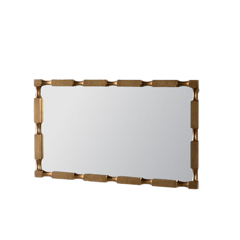 Rectangular Wall Mirror With Frame For Living Room - Gold