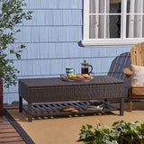 Regent - Storage Bench With Metal Rack - Brown Multi