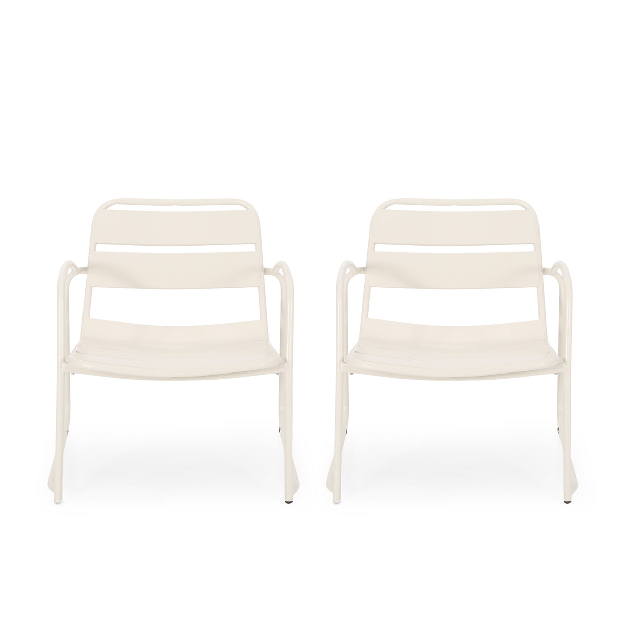 Outdoor Accent Chair With Metal Frame - White