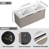 Contemporary Wall Mounted Bathroom Vanity With Resin Double Sink