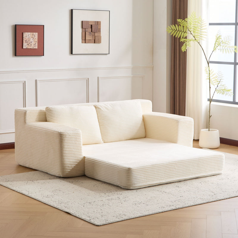 Comfortable Deep Seat Loveseat Sofa Bed, Reversible Cushion With Pillows