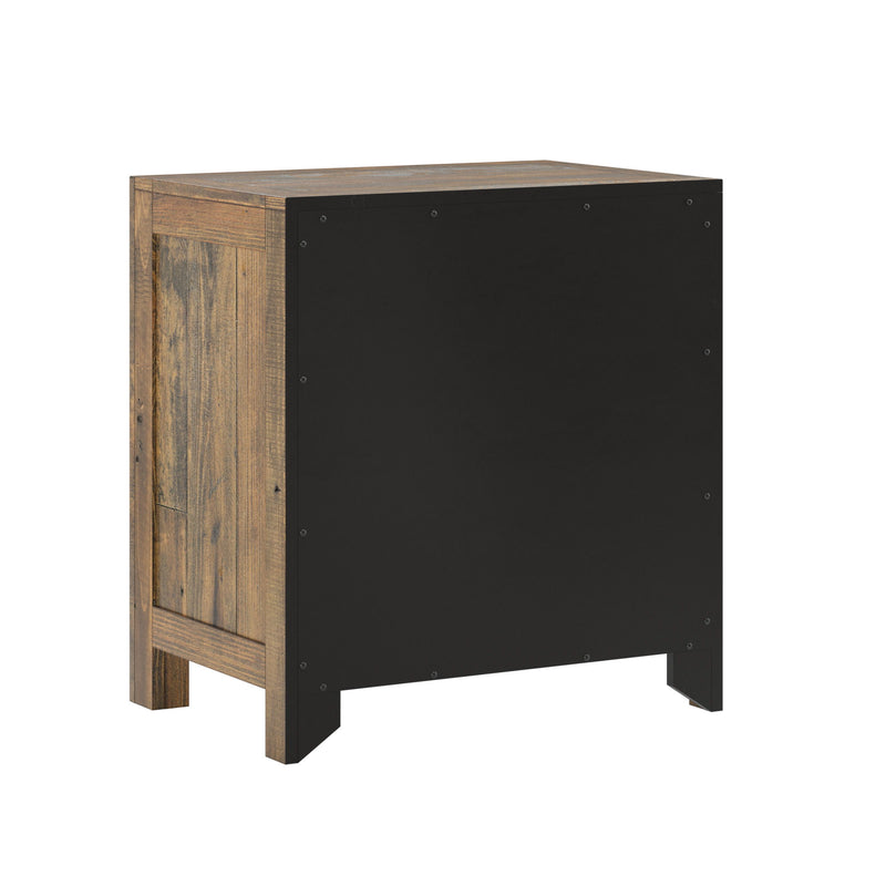 Rustic 2 Drawer Nightstand - Brown - Wood