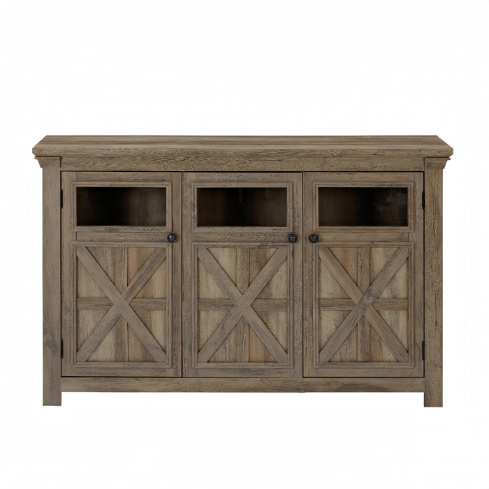 3 Doors Cabinet Large Buffet Sideboard Cabinet, Bar Wine Cabinet for Entryway Living Room Buffet Cabinet Table Coffee Bar Wine Bar Large Storage Space Cabinet for Dining Room Gray Wash