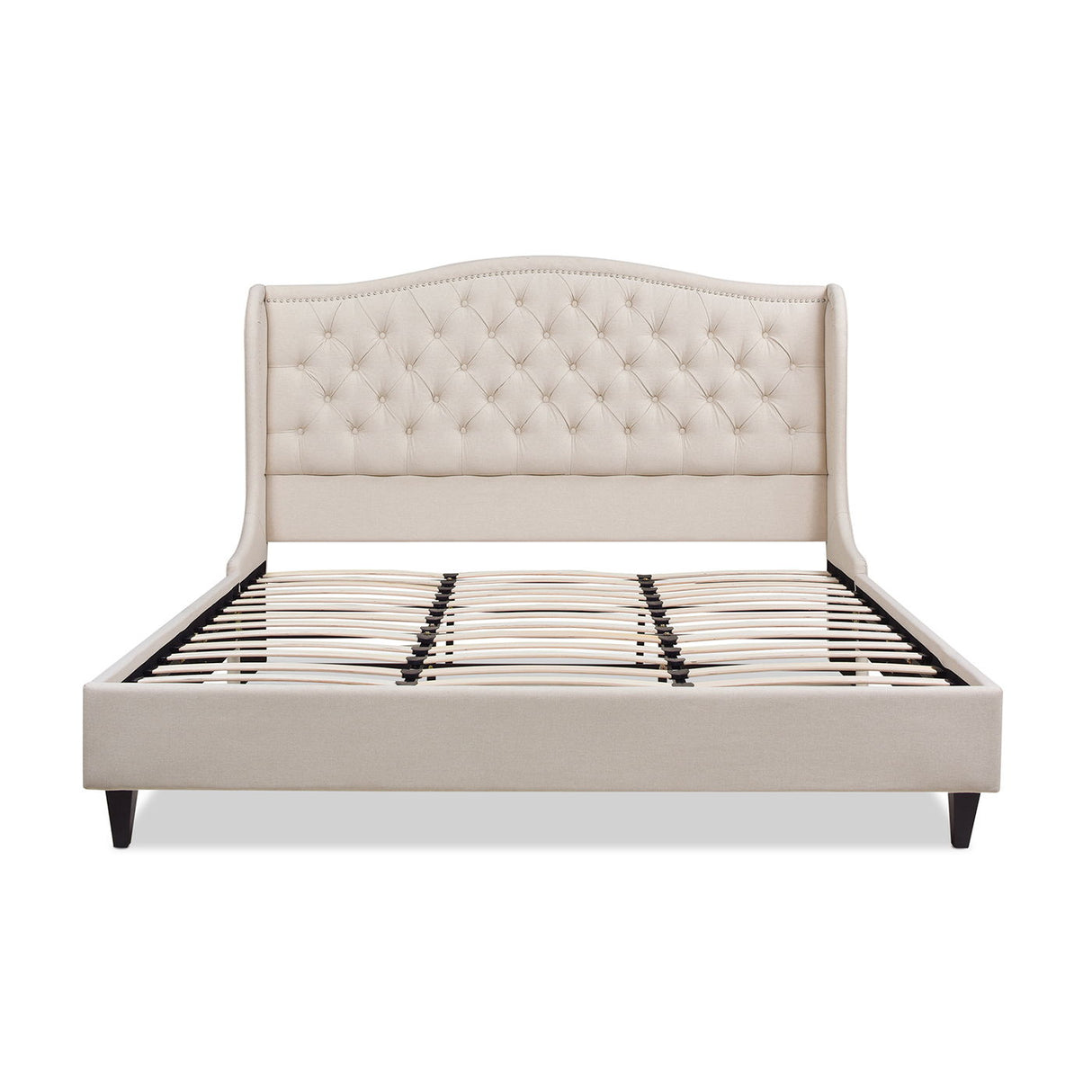 Coverley - King Tufted Shelter Platform Bed - Sky Neutral Beige