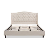 Coverley - King Tufted Shelter Platform Bed - Sky Neutral Beige