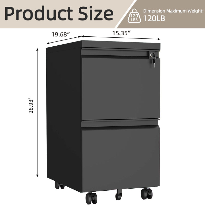 Office Storage Cabinet With 2 Drawers And Lock