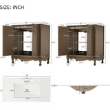 Vintage Double Sink Bathroom Vanity Set With Ceramic Sinks