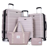 Luggage Set Of 5 Pieces, Expandable Hard Pc Luggage Set With Tsa Lock For Rotating Wheels
