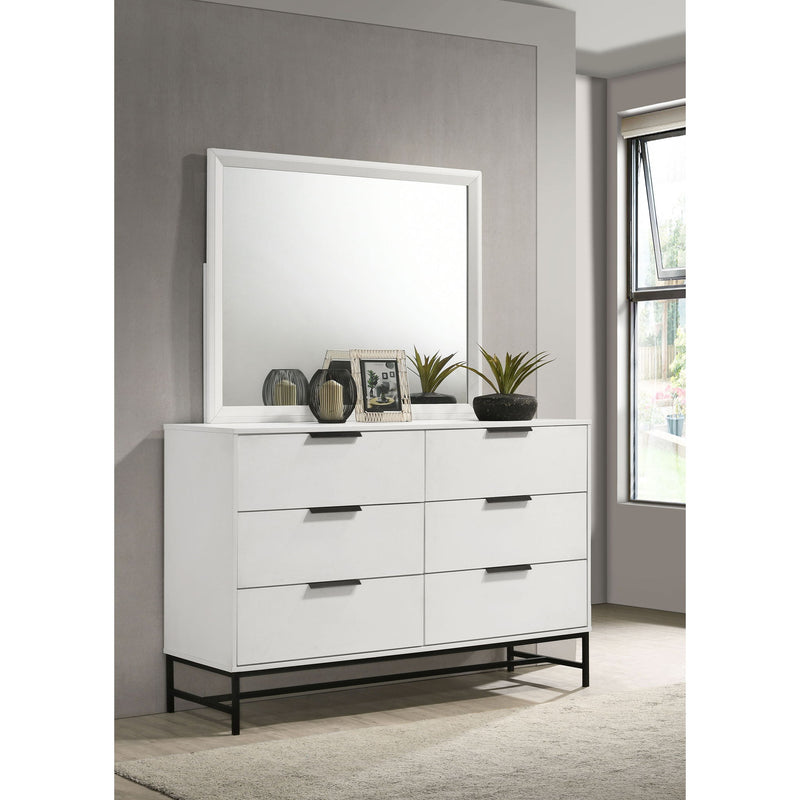 Taraval - 6 Drawer Dresser With Mirror - White