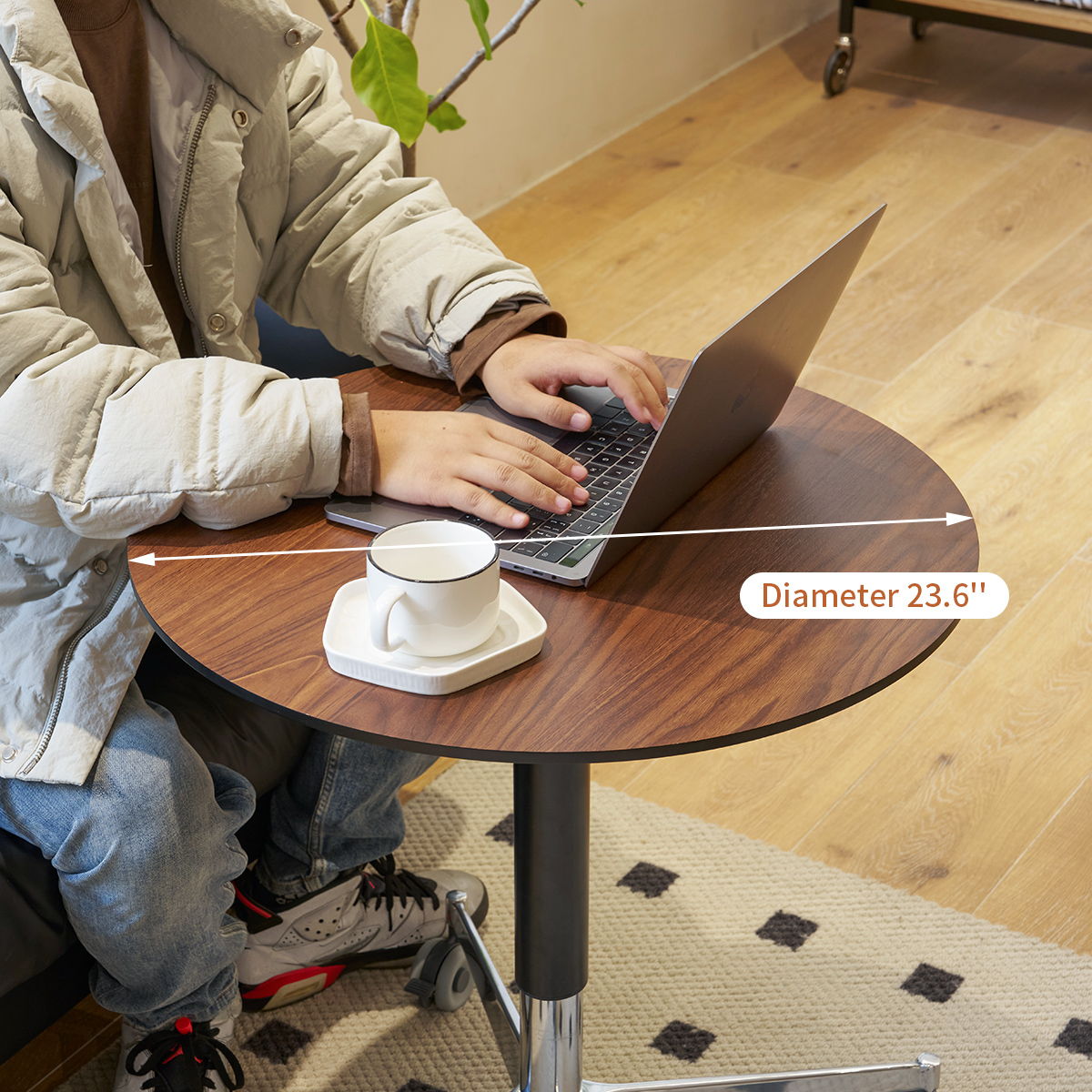 Movable, Adjustable, 360 Swivel Table With Star Base