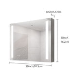 LED Medicine Cabinet With Mirror, Double Door With Defogger, Dimmer, Surface Mount