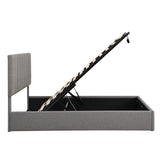 Elegant Upholstered Platform Bed With Hydraulic Storage System