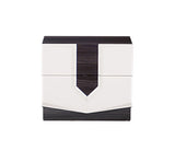 Vios - Zebra High Gloss Nightstand - White