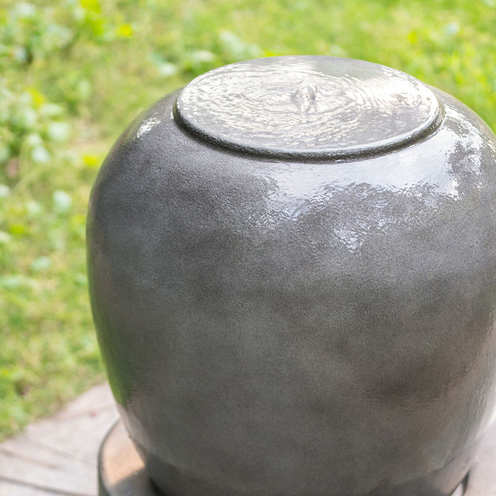 Heavy Outdoor Cement Fountain Antique, Cute Unique Urn Design Water Feature For Home Garden