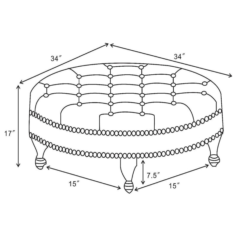Oatmeal Cocktail Ottoman - Beige