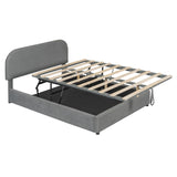 Upholstered Platform Bed With Hydraulic Storage System