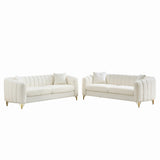 Oversized Sofa, 3 And 3 Seater, Tufted Couch For Living Room - Beige