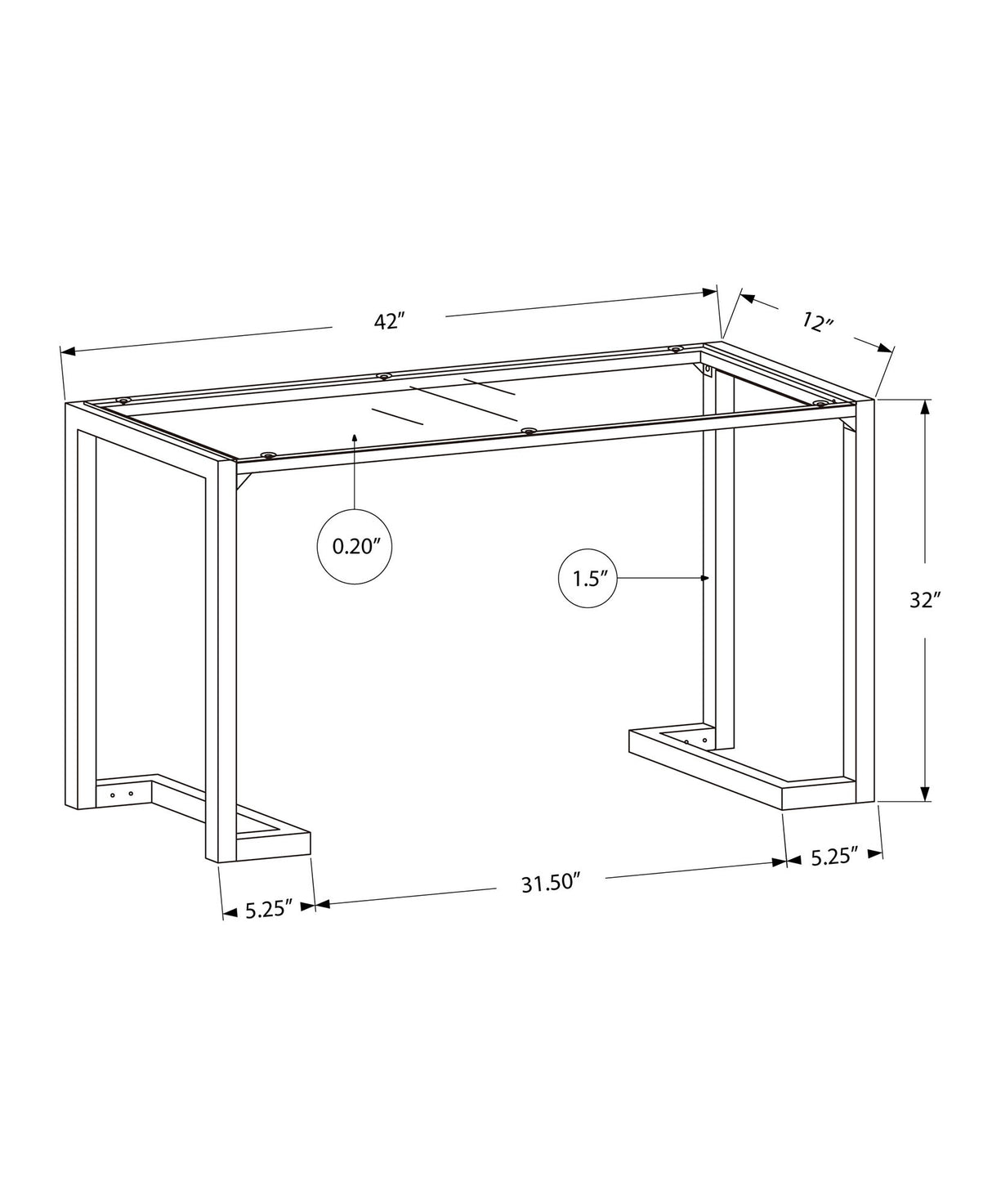 Accent Console Table For Entryway Contemporary - Black