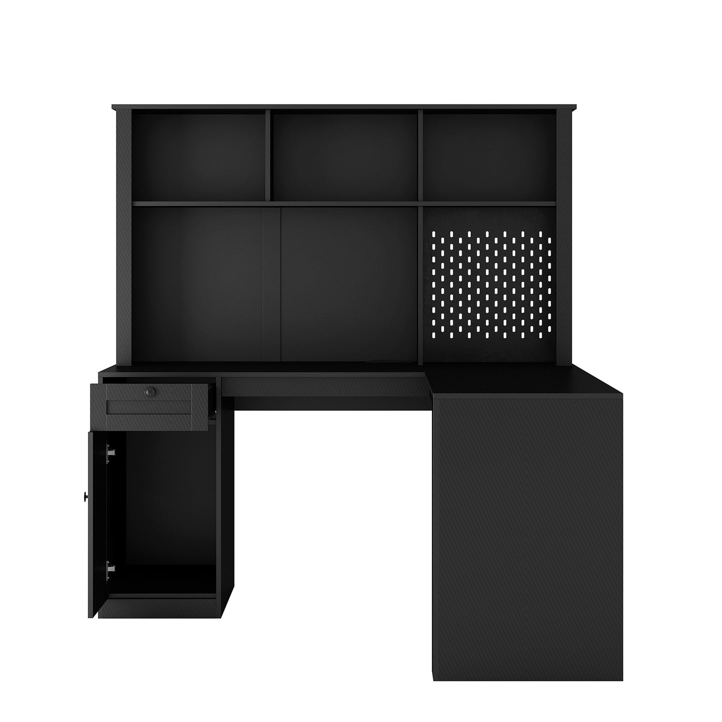 L Shaped Desk with Charger,Computer Desk with Drawers,Bookshelf & Hutch,Modern Corner Desk,Home Office Desk,L-Shaped Study Table Writing Desk,Corner Gaming Computer Desk with Storage