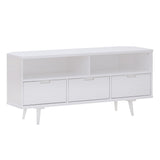 Mid-Century Modern Minimalist 3 Drawer Corner TV Stand For TVs Up To 58