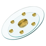 Double Layer Rotatable Round Glass Plate - Gold / Transparent
