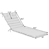2 Piece Outdoor Chaise Lounge Chair Cushion Set