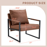 Classic Leather And Metal Frame Sofa, Ergonomically Designed, A Perfect Blend Of Modern And Industrial Styles