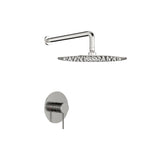 Shower Faucet Set With 10" Rainfall Shower Head And Valve - Brushed Nickel