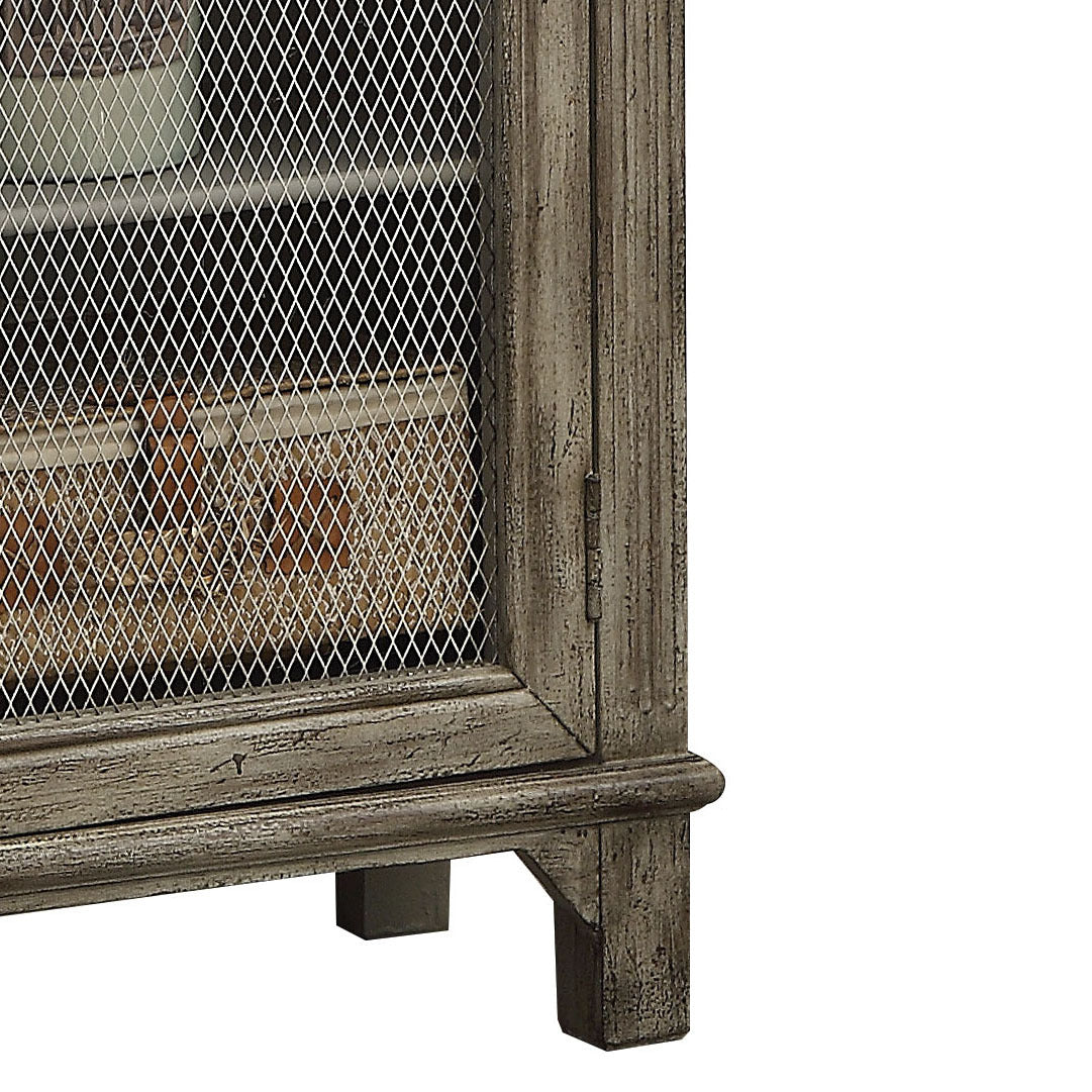 Weathered Grey 2-Door Console Cabinet with 3 Drawer