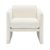 Arm Chair With Waved Arms, Metal Decoration On Both Side Arms
