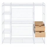 Open Style Wardrobe With Hanging Rails, Shelves And Drawers