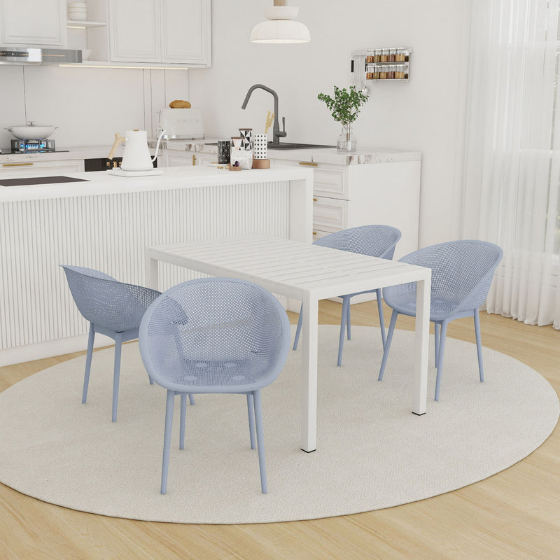 4 Pack Lounge Chair Set With Long Table