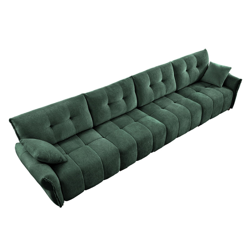 Modern Sofa & Pillows, Textured Cover, High Rebound Cushions