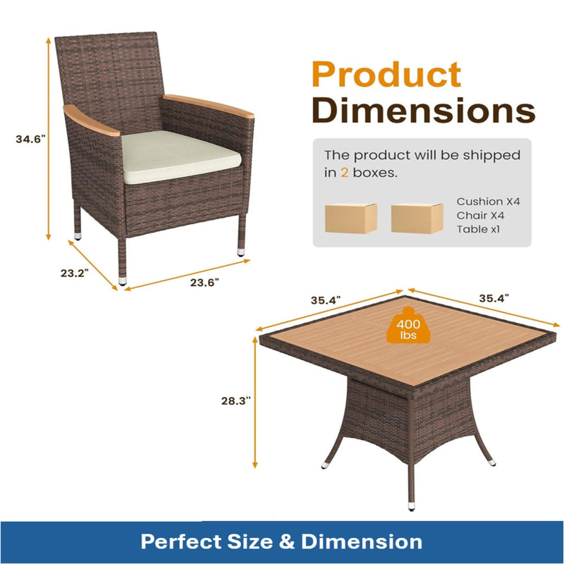 5 Piece Patio Dining Set With Table